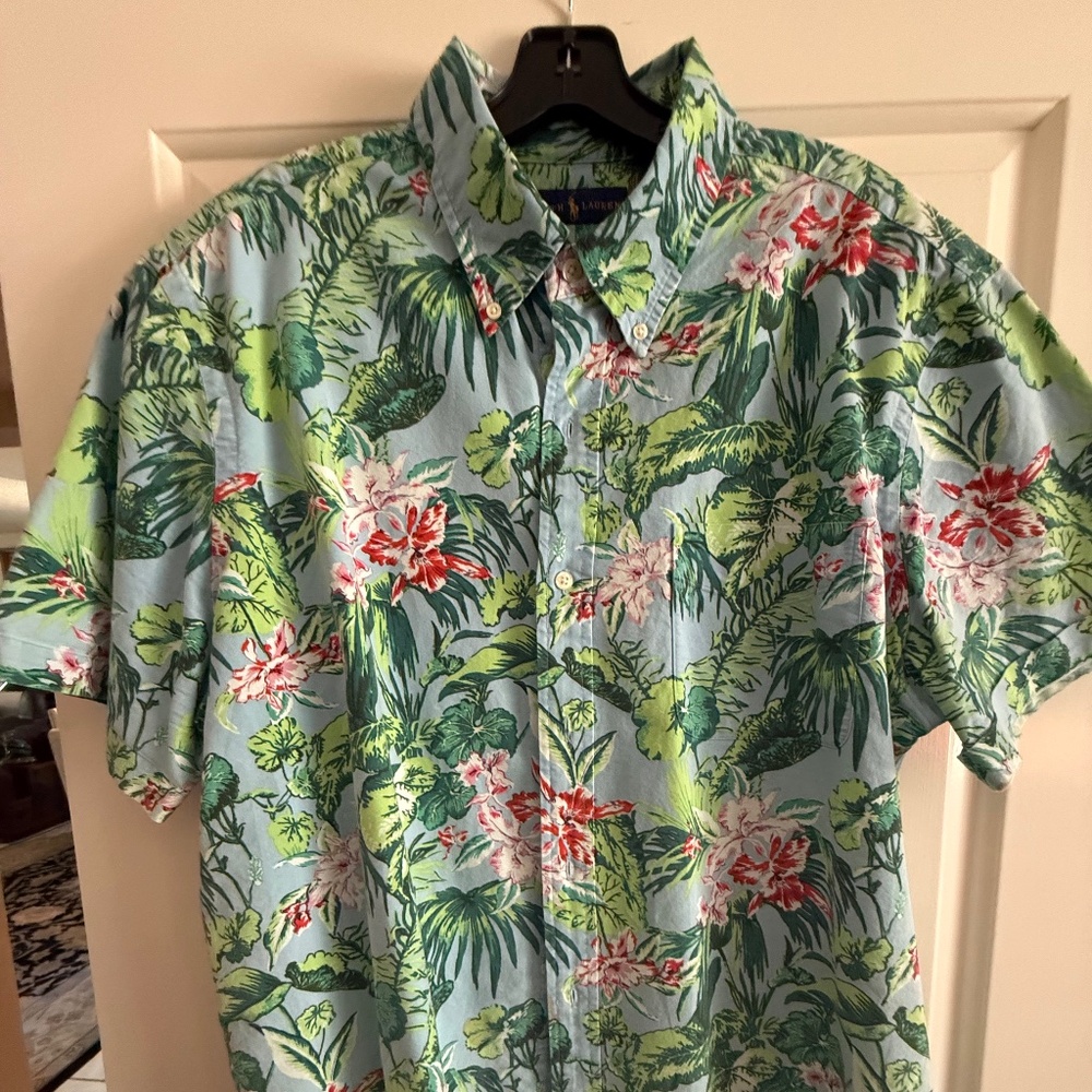 POLO RALPH LAUREN TROPICAL PRINT SHIRT XL